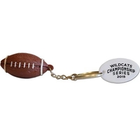 Solid rubber football replica is attached to a metal chain and... from ASI...