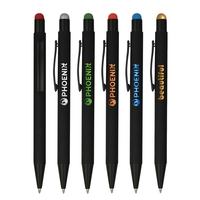 Soft Rubber Click Metal Ballpoint Pen w/Stylus... from ASI 41511 Brainchild...