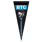 4" x 10" White Felt Pennant with 1" Sewn Strip