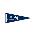 4" x 10" Colored Felt Pennant with 1" Screened Strip