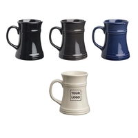 Ceramic Coated Craft Beer Tankard Mugs, 17 oz.