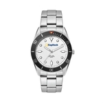 34MM, SILVER METAL CASE, BK BEZEL, 3-HAND MVT