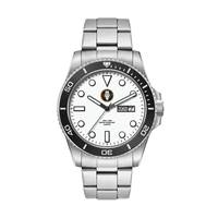 42.5MM, SS, SILVER CASE, BK BEZEL, 3-HAND MVT, DAY-DTE