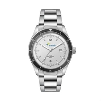 41MM, SS, SILVER CASE, BK BEZEL, 3-HAND MVT, DTE... from ASI 67866...