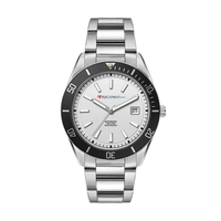 42MM, SS, SILVER CASE, BK BEZEL, "AUTOMATIC" MVT, DTE