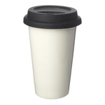 Double Wall Insulated Ceramic Tumbler with Lid, 11 oz.