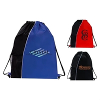 210D Polyester Drawstring Sport & Gym Backpack w/ Pocket
