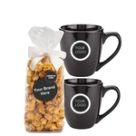 Gourmet Popcorn with Set of Bistro Mugs