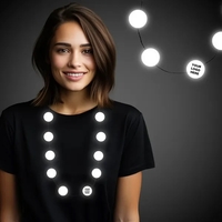 Necklace with 10 flat white buttons and LED lights.... from ASI 42016...