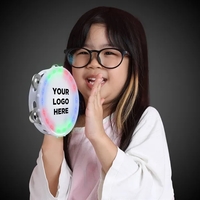 6" milky white colored tambourine with 18 high powered, multi-colored LED......