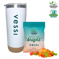 Cork Base Double Wall Tumbler w/Compostable Bag Gummy Bears