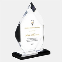 Color Imprinted Acrylic Classic Diamond Award w/Black Base