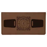Dark Brown Leatherette Checkbook Cover