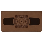 Dark Brown Leatherette Checkbook Cover