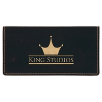 Black/Gold Leatherette Checkbook Cover