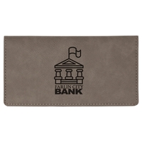 Gray Leatherette Checkbook Cover