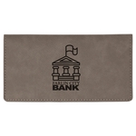 Gray Leatherette Checkbook Cover