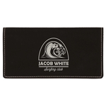 Black/Silver Leatherette Checkbook Cover