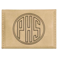 Light Brown Leatherette Business Card Holder