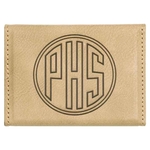 Light Brown Leatherette Business Card Holder