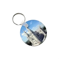 Round shaped MDF keychain plus free sublimation heat transfer printing in......