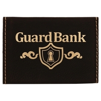 Black/Gold Leatherette Business Card Holder