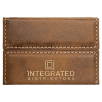 Rustic/Gold Leatherette Business Card Holder