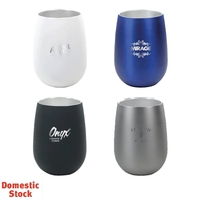 Halcyon® 12 oz. Stainless Steel Wine Glass, Laser, Standard... from ASI 30270...