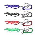 Alligator shaped bottle opener keychain with carabiner