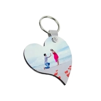 Heart shaped MDF keychain plus free sublimation heat transfer printing in......
