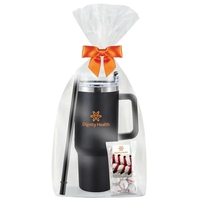 Insulated tumbler with chocolate baseballs... from ASI 71685 Midnite Snax® /...