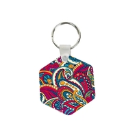 Hexagon shaped MDF keychain plus free sublimation heat transfer printing...