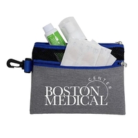 Zippered pouch made from 300D heathered polyester with colored accents.......