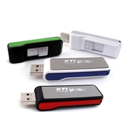 Retractable LED USB drive with engravable mirrored surface that allows...