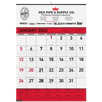 Red and black contractor wall calendar with one or two color... from ASI...