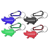 Jumbo Size Pig Shape Aluminum Bottle Opener with Carabiner