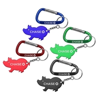 Jumbo Size Pig Shape Aluminum Bottle Opener with Carabiner