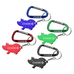 Jumbo Size Pig Shape Aluminum Bottle Opener with Carabiner