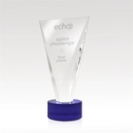 9" Crystal Award w/ Blue Base
