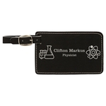 Black/Silver Leatherette Luggage Tag