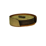 Light Brown Leatherette Round Coaster Set