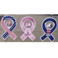 Awareness ribbon shaped 24.5" high X 15.5" wide sign includes 7"... from ASI...