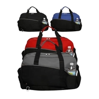 Two tone center court duffel bag plus 1 color silkscreen imprint... from ASI...
