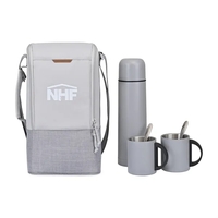 Insulated tote with a 24 oz. thermos, two 8 oz. stainless... from ASI 56070...