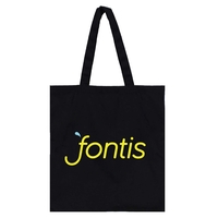 6 oz Black Cotton Canvas Natural-colored tote bag with 21" handles.... from...