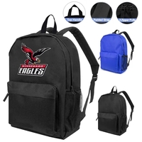 17" backpack with front zipper pocket; Main zipper compartment with double......