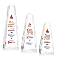 The freestanding Optical Crystal Geneva VividPrint™ Award is an obelisk...