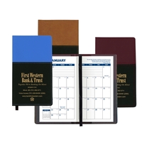 2-tone soft vinyl cover refillable pocket planner w/1 color month in... from...