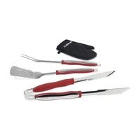 4 piece grilling tool set with glove, spatula, grill fork and... from ASI...