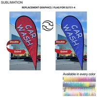 Replacement Flag for 12' Medium Tear Drop Flag Kit, Full Color... from ASI...